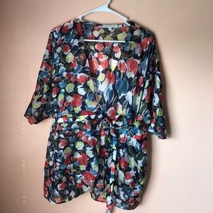 Sheer Wraparound Maternity Top